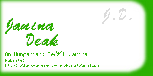 janina deak business card